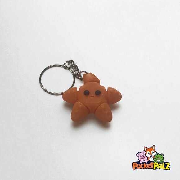 3D Printed Articulated Baby Starfish Fidget Keychain Pack of 3 - Picture 4 of 7